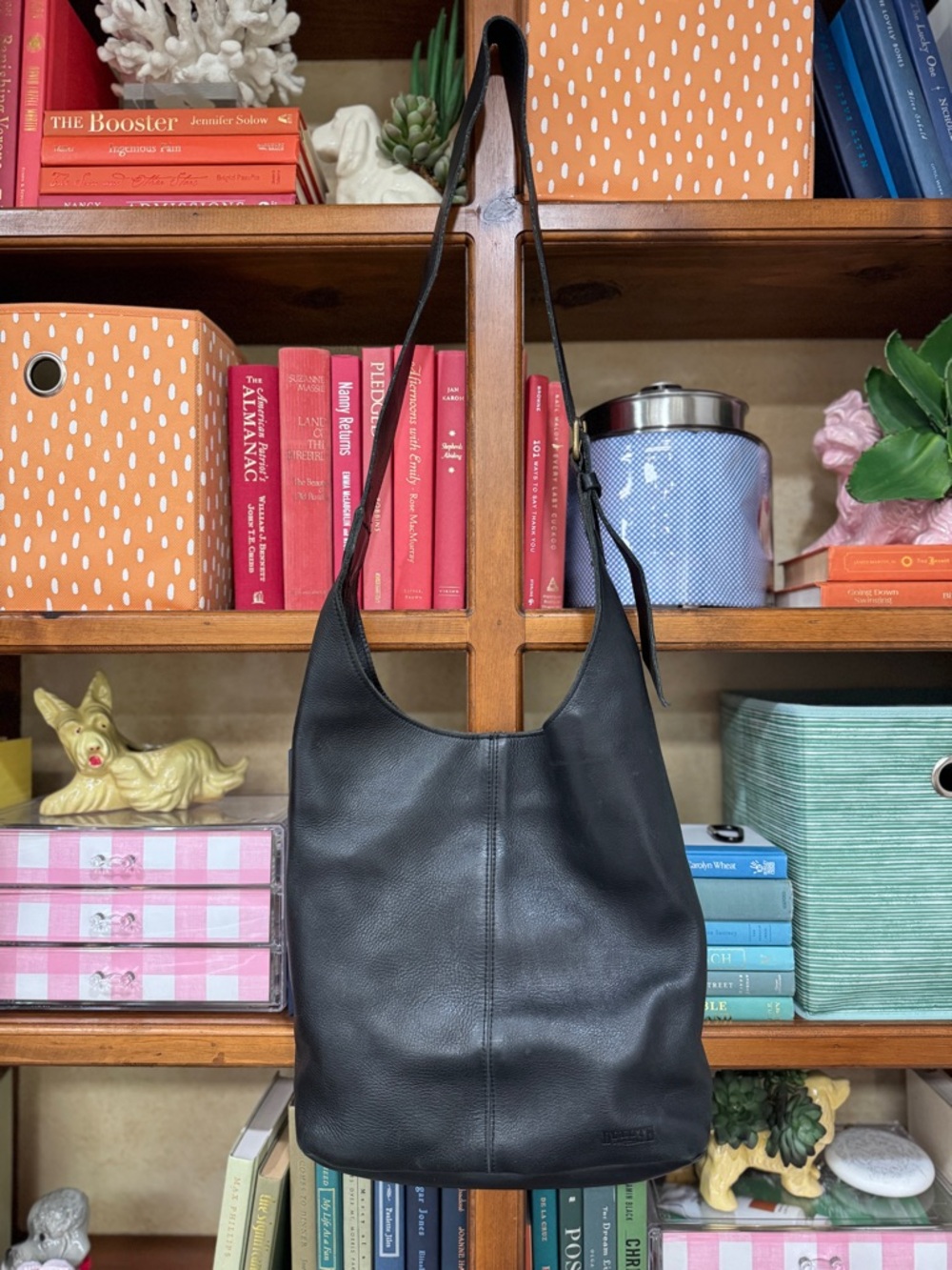 Duluth Trading Co Black Leather Shoulder Bag